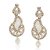 Kriaa Austrian Stone Gold Finish Water Drop White Earrings - 1306216