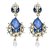 Kriaa Blue Kundan Meenakari Austrian Stone Pearl Gold Finish Earrings - 1306227