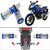 Capeshoppers Spring Coil Style Bike Foot Pegs Set Of 2 For Bajaj Pulsar 220 Dtsi-Blue