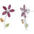 Allure 925 Sterling Silver Flower Shaped Multicolor Gemstone Earrings