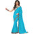 Bhuwal Fashion Blue Georgette Embroidered Saree With Blouse