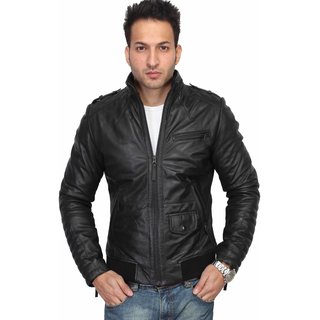 New bareskin 100% Genuine Black Bareskin Leather Jacket