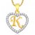 Meenaz Heart K Alphabet Pendant for Girls Women With Chain Valentine Gifts PS404