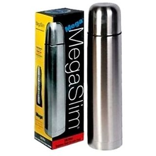 Flask Megaslim 1Litre High Grade S Steel Vacuum Thermos Travel Hot Cold Bottle