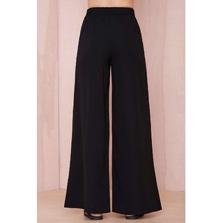 Buy Plazo Pants In Velvat Black Color 