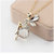RF Golden rhinestone crystal long Angnel Pendant necklace sweater chain