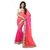 RITI RIWAZ Pink Chiffon Self Design Saree With Blouse