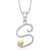 Meenaz Heart S Alphabet Pendant for Girls Women With Chain Valentine Gifts PS340