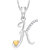 Meenaz Heart K Alphabet Pendant for Girls Women With Chain Valentine Gifts PS346