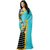 RITI RIWAZ Blue Georgette Self Design Saree With Blouse