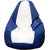 Fat Finger Fabric Xl Bean Bag Cover - (Blue  White, 22 Inch X 38 Inch)