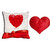 meSleep Red Rose Valentine Cushion Cover (16x16) With Free Heart Shaped Filled Cushion
