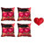 meSleep You  Me Valentine Cushion Cover (16x16) - Set of 4 With Free Heart Shaped Filled Cushion