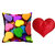 meSleep Multi Color Heart Valentine Cushion Cover (16x16) With Free Heart Shaped Filled Cushion