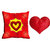 meSleep Rose Heart Valentine Cushion Cover (16x16) With Free Heart Shaped Filled Cushion