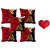 meSleep Valentine Couple Cushion Cover (16x16) - Set of 5 With Free Heart Shaped Filled Cushion