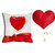 meSleep Red Rose Valentine Cushion Cover (16x16) With Free Heart Shaped Filled Cushion and Pendant Set