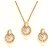 GoldNera Gold Alloy Gold Plated Pearl Designer Wedding Pendant With Chain  Earrings
