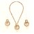 GoldNera Gold Alloy Gold Plated Pearl Designer Wedding Pendant With Chain  Earrings