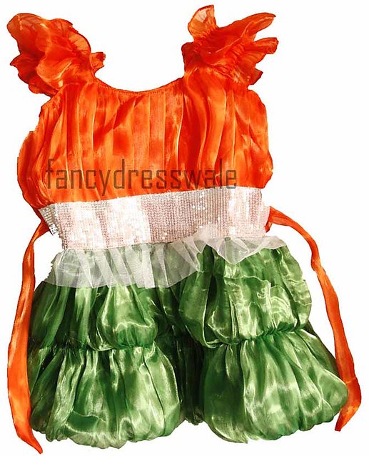 tri colour dress for baby girl