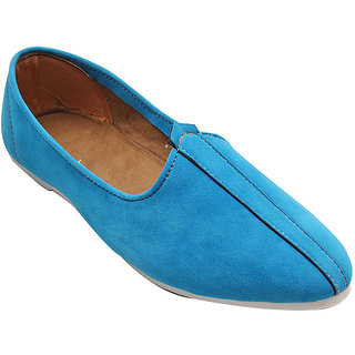 CERULEAN SUEDE LEATHER JALSA SLIP-ON WITH WHITE SOLE BY PORT