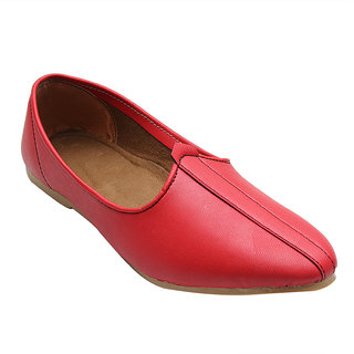 RED GENUINE LEATHER JALSA SLIP-ON WITH BROWN SOLE BY PORT