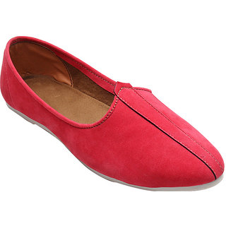 CRIMSON SUEDE LEATHER JALSA SLIP-ON WITH WHITE SOLE BY PORT