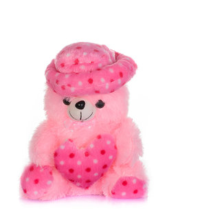 Arihant Online Pink Teddy Bear with cap and heart