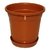 SGS 10 Inch Planter With Base Tray - Set Of 2 (Teracotta)