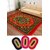 Combo Of Traditional Design Quilted Carpet With 3 Mats
