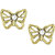 Shining Jewel Brass Gold Plated Butterfly  Studs  (SJ_38)