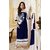 Decent World Blue Semi - Stitched Embroidered Net Salwar Suit Dupatta Material