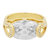 Shining Jewel Oval Zirconia Gold Finger Ring (SJ_4003)