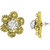 Shining Jewel Antique Gold Plated Brass & Crystal  Studs  (SJ_53)