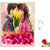 meSleep Valentine Cute Couple Canvas (14x18) With Free Artificial Rose  Pendant Set