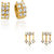Mahi Combo of Classic Bali Hoop Stud Earrings for Women CO1104416G