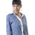 The Office Walk Print Shirt With Contrast Placket Blue Top