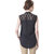 The Office Walk Band Neck Black Top With Intricate Lace Top