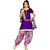 Drapes Purple Cotton Block Print Salwar Suit Dress Material (Unstitched)