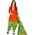 Drapes Orange Cotton Block Print Salwar Suit Dress Material (Unstitched)