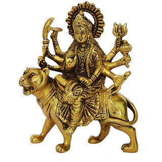 Aakrati Yellow Brass Durga Idol