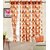 Deepansi Handloom  Orange Color Contemporary Print Long Door Curtain(set of 3)