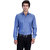 25th R Mens Blue Checks-Green Dots Cotton Blend Slim Fit Formal Shirts