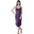 Fashion Zilla Purple Satin Designer Floral Nighty With Gown Set