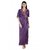 Fashion Zilla Purple Satin Designer Floral Nighty With Gown Set