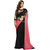 Kaamiri Pink  Black Printed And Border Work Saree