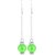 Beadworks Green Silver Plated Chain Earrings for Girls (ER-165-LIGHT GREEN)