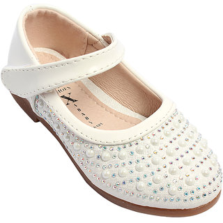 Buy Small Toes White Fancy Party Wear Belly Shoes for Girls Online 599 from ShopClues