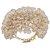 Gold Tone Cuff Bracelet Adorn With White Beads