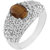 925 Sterling Silver Ring with Tiger Eye and Cubic Zirconia(CZ) by Allure